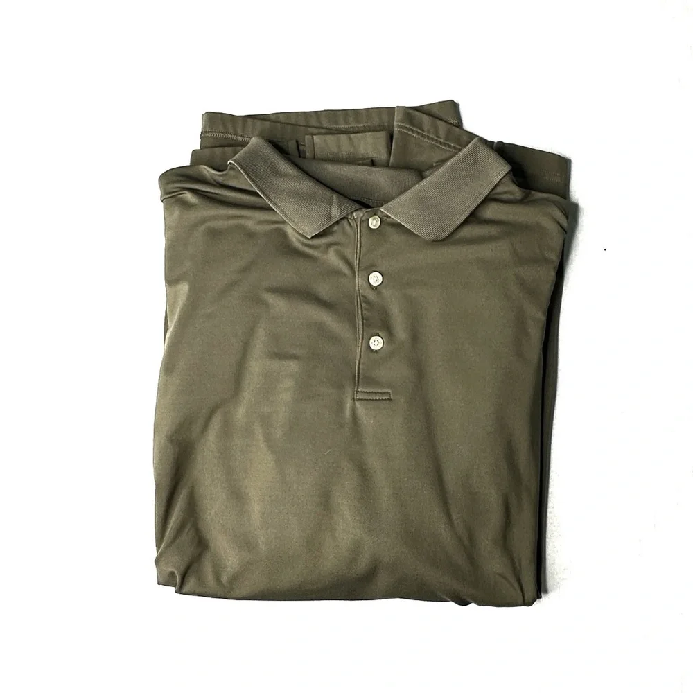 Walter Hagen Olive Green Long Sleeve Stretch Golf Polo Shirt Men’s XXL